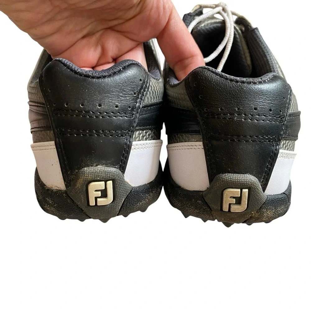 FootJoy Street Golf Shoes Mens 8M EU 40 White Black Leather Waterproof